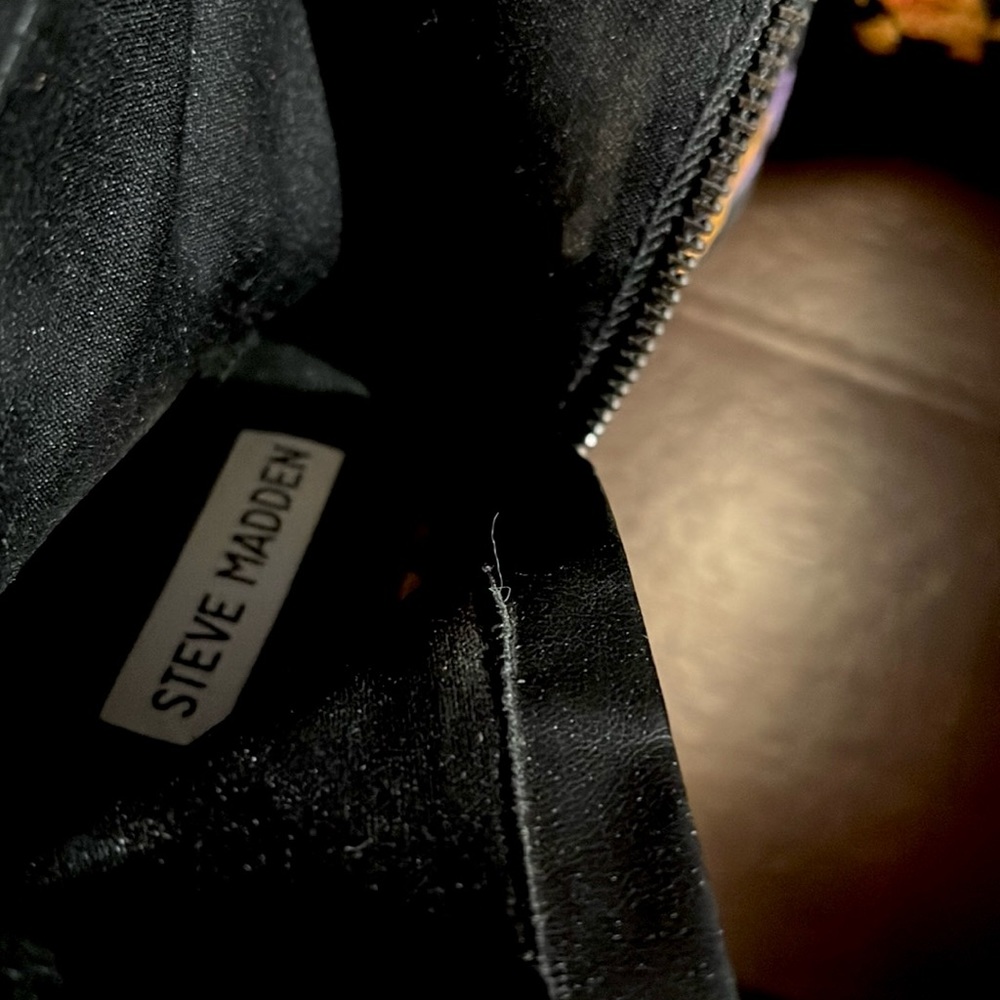 STEVE MADDEN Velvet Jewel Tone Burnout Open Toe Bootie - Picture 5 of 9